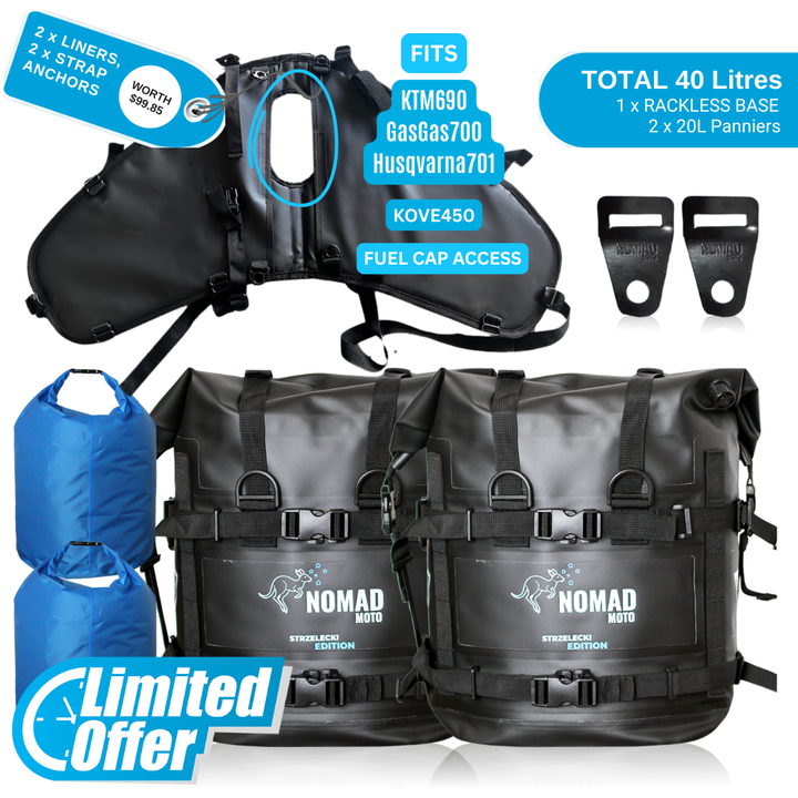 Strzelecki-Packtaschen + Rolltaschen-Kombination