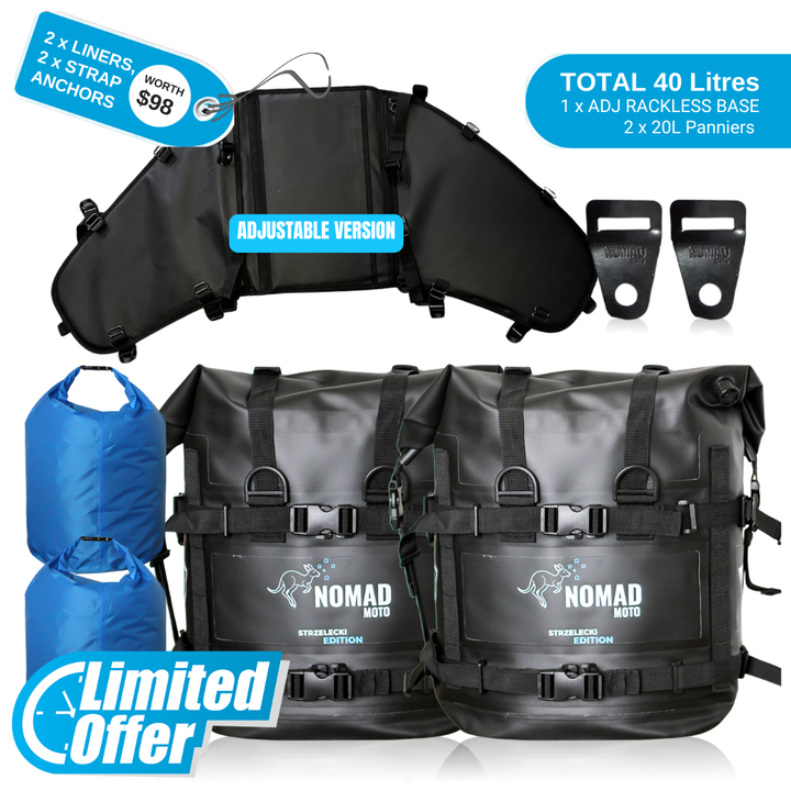 Strzelecki-Packtaschen + Rolltaschen-Kombination