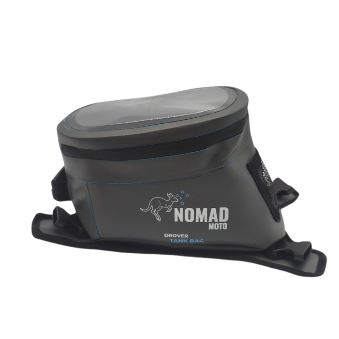 Drover tank bag for secure motorcycle storage