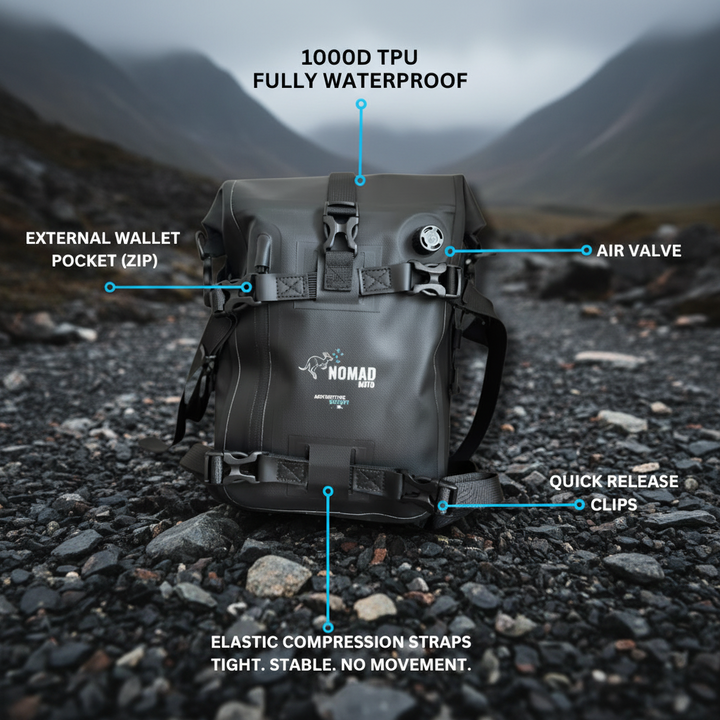 NOMAD MOTO Adventure Scout 8L – Waterproof Tail & Rack Bag - NOMAD MOTO