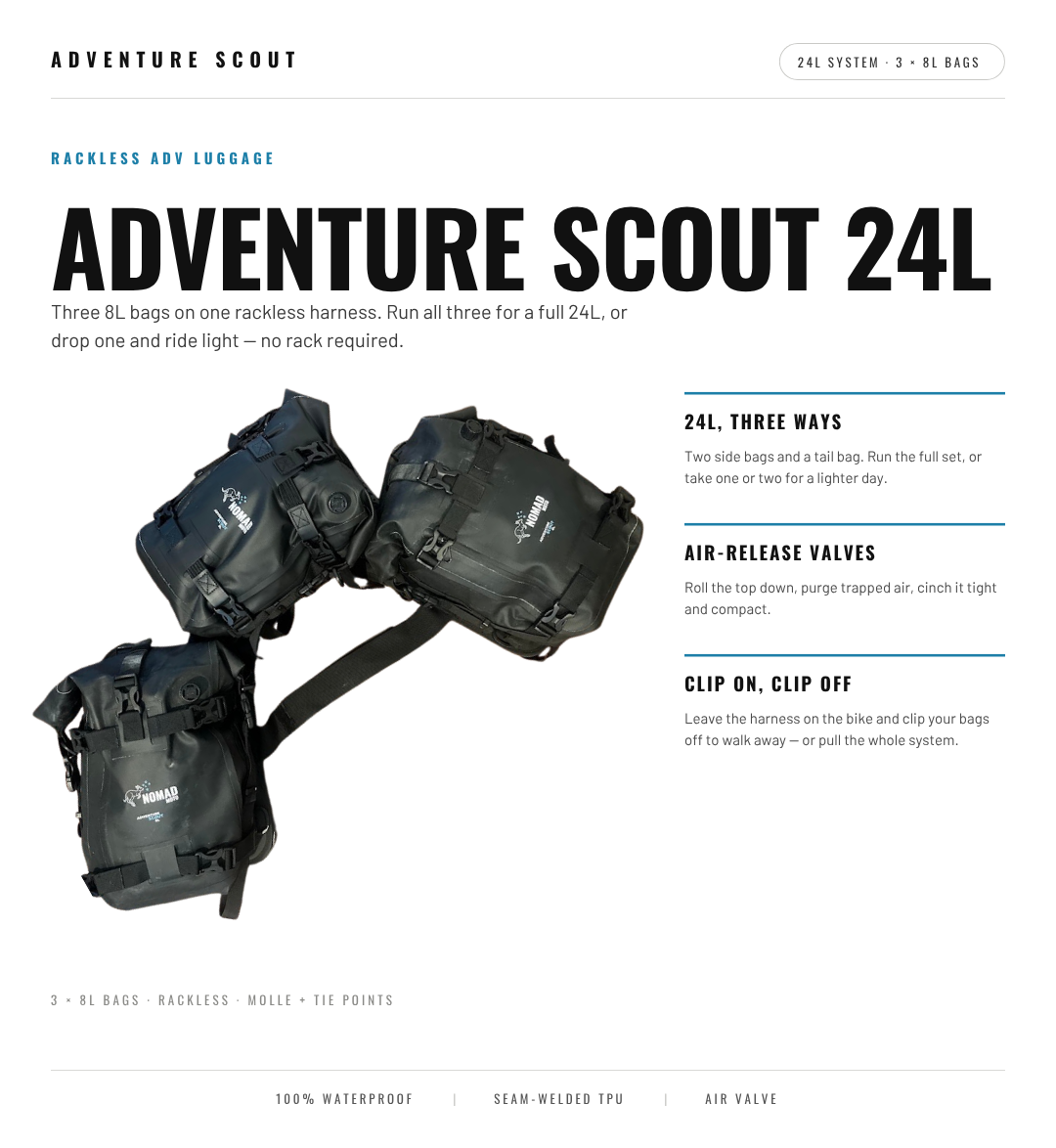 Adventure Scout 24L Rackless System