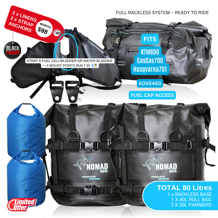 Strzelecki-Packtaschen + Rolltaschen-Kombination