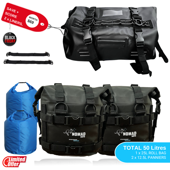 NOMAD MOTO Soft Panniers Waterproof 50L System