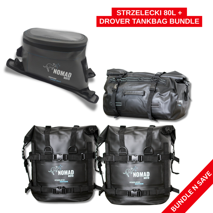 Strzelecki 80L Combo + Drover Tank Bag Combo