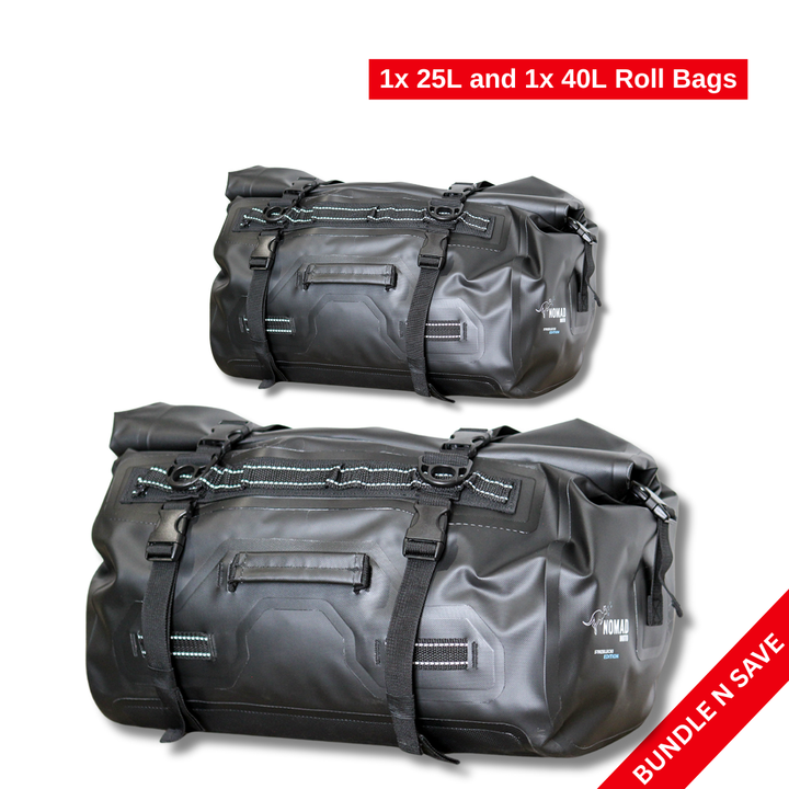 NOMAD MOTO Soft Roll Bags Combo 25L and 40L
