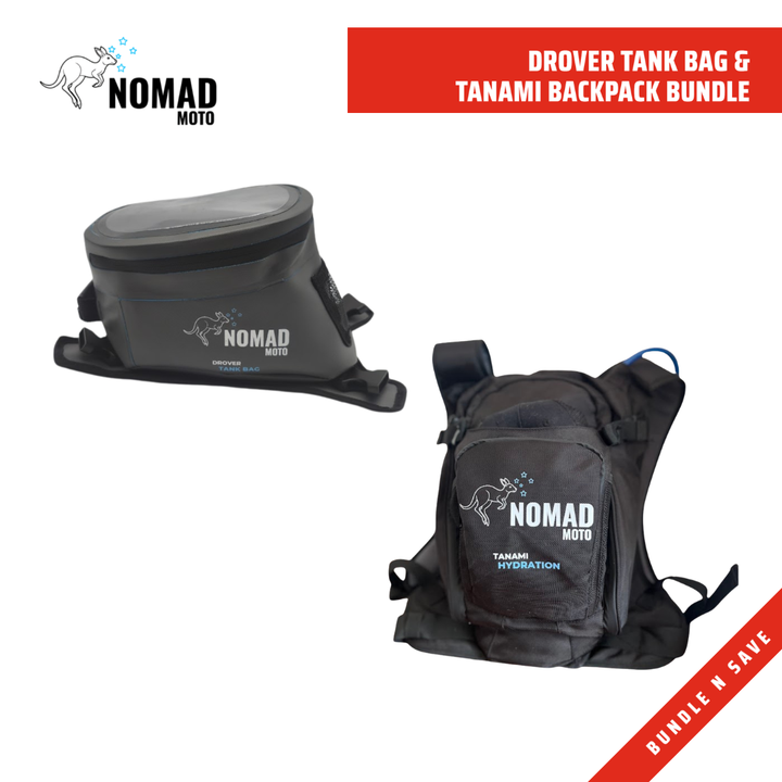 DROVER TANK BAG and TANAMI BACKPACK COMBO - NOMAD MOTO