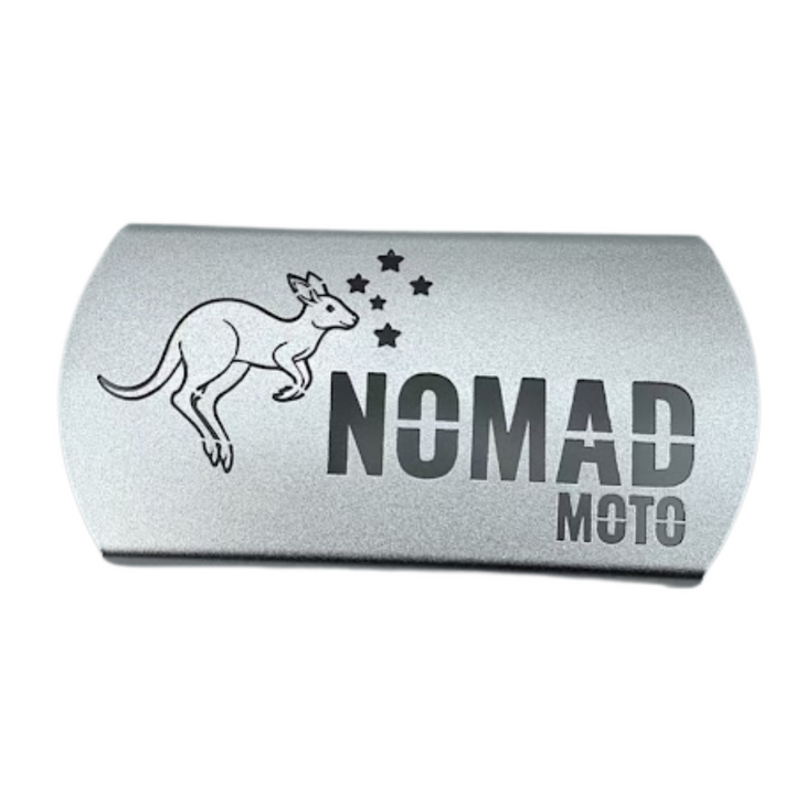 NOMAD MOTO exhaust heat shield with kangaroo logo