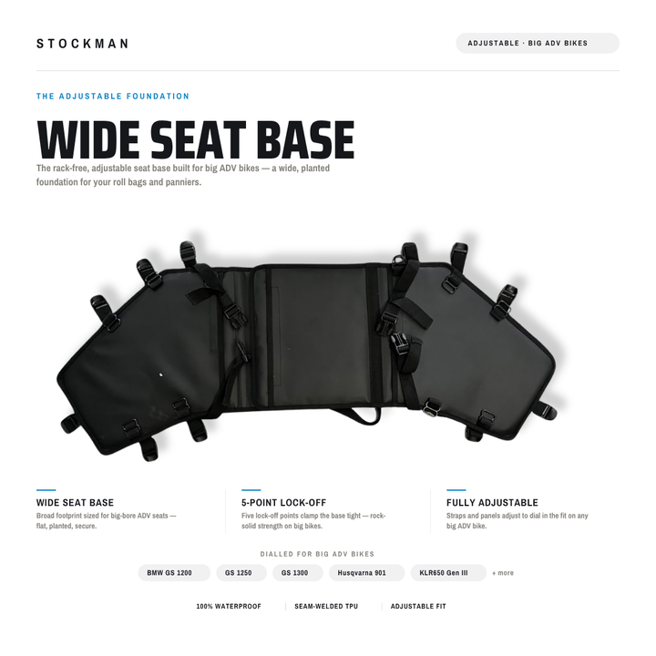Stockman Adjustable Rackless Base - NOMAD MOTO