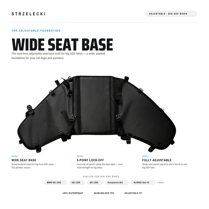 Strzelecki Adjustable Rackless Base - NOMAD MOTO