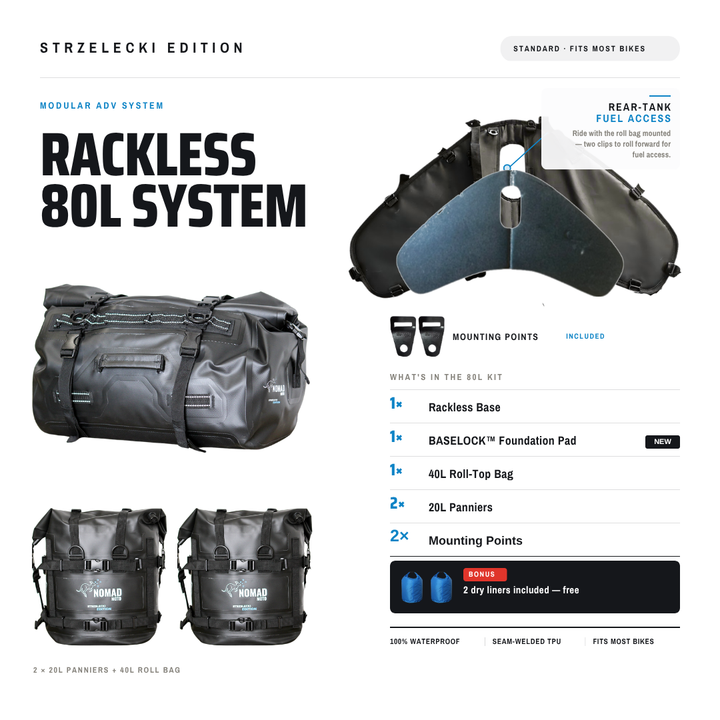 Strzelecki Rackless System 80L - NOMAD MOTO