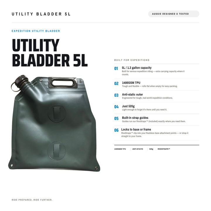 OUTBACK EXPEDITION UTILITY BLADDER + ROOSTRAPS™ 5L | EXPEDITION BUNDLE - NOMAD MOTO