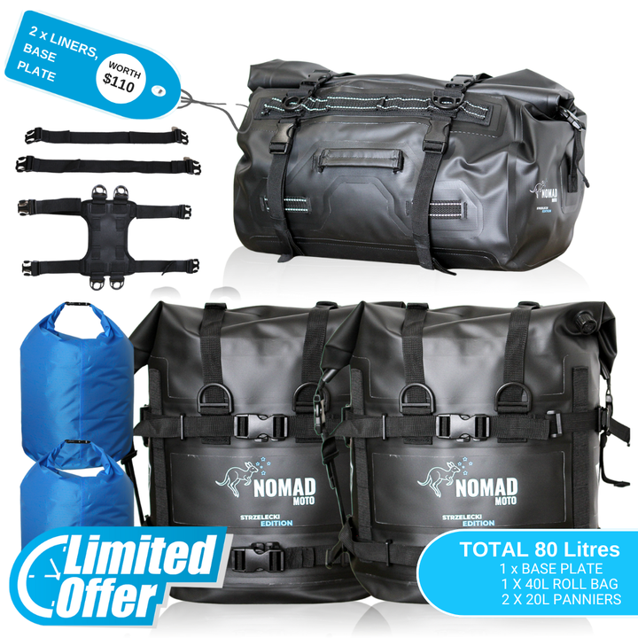 NOMAD MOTO Soft Panniers Waterproof 80L System