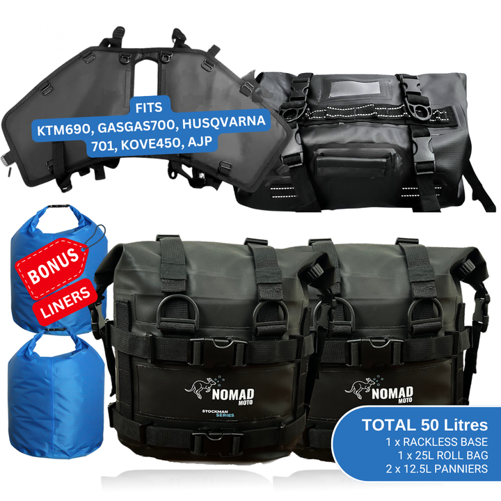 NOMAD MOTO Rackless 50L – KTM690/Husky701/GasGas700/KOVE450