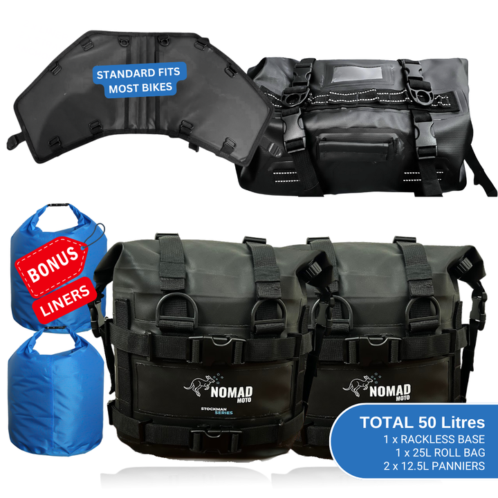 NOMAD MOTO Rackless 50L – Waterproof Soft Luggage