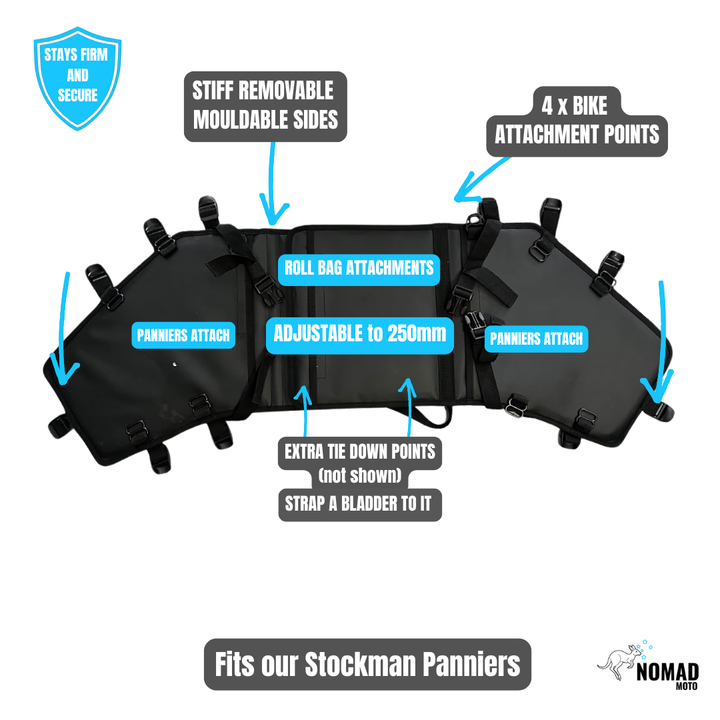 NOMAD MOTO Adjustable Stockman Rackless Base System