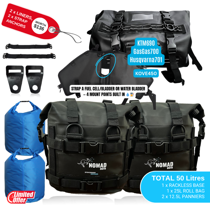 NOMAD MOTO Rackless 50L – KTM690/Husky701/GasGas700/KOVE450