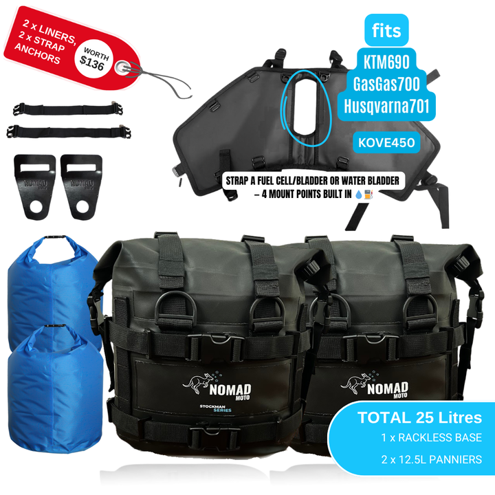 NOMAD MOTO Rackless 25L – KTM690/Husky701/GasGas700/KOVE450