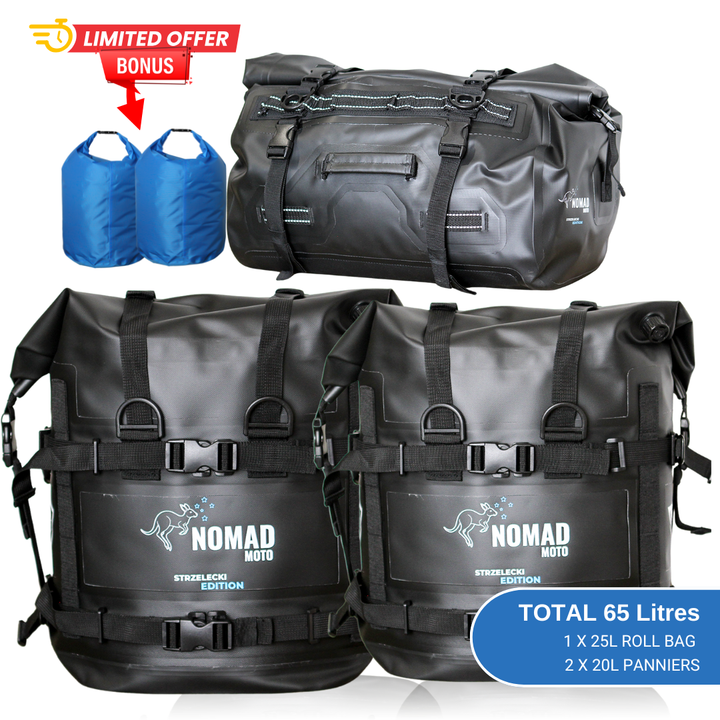 NOMAD MOTO Soft Panniers Waterproof 65L System