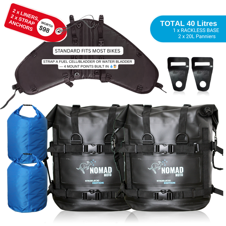 Strzelecki-Packtaschen + Rolltaschen-Kombination