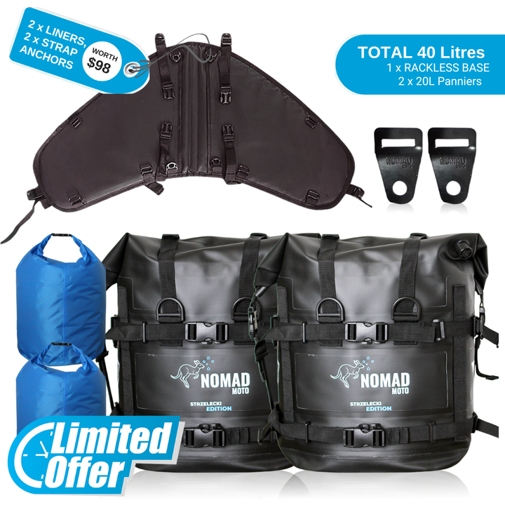 Strzelecki-Packtaschen + Rolltaschen-Kombination