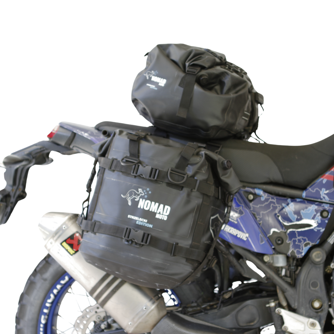 NOMAD MOTO Waterproof 20L Soft Panniers + 40L Roll Bag Combo