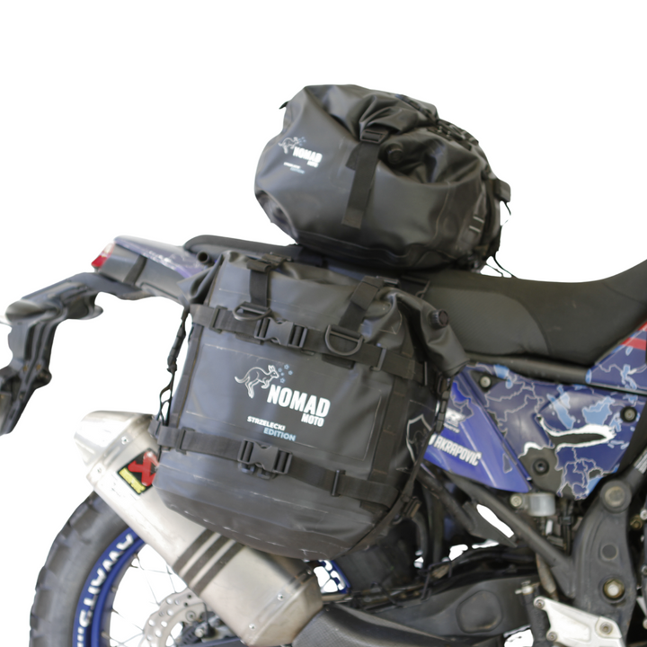 NOMAD MOTO Waterproof 20L Soft Panniers + 40L Roll Bag Combo