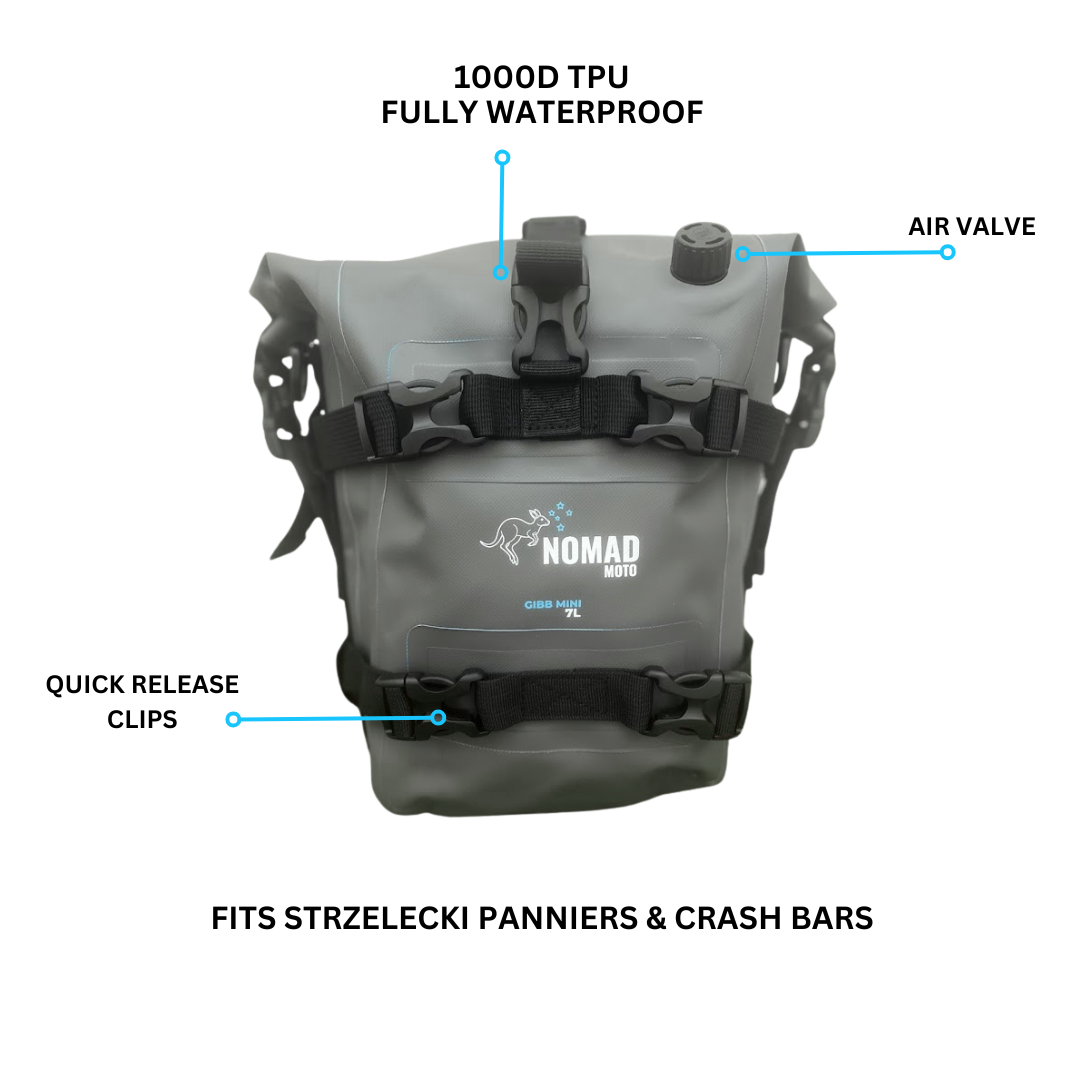NOMAD MOTO Mini Gibb 7L – Tie-On Waterproof Adventure Bag - NOMAD MOTO