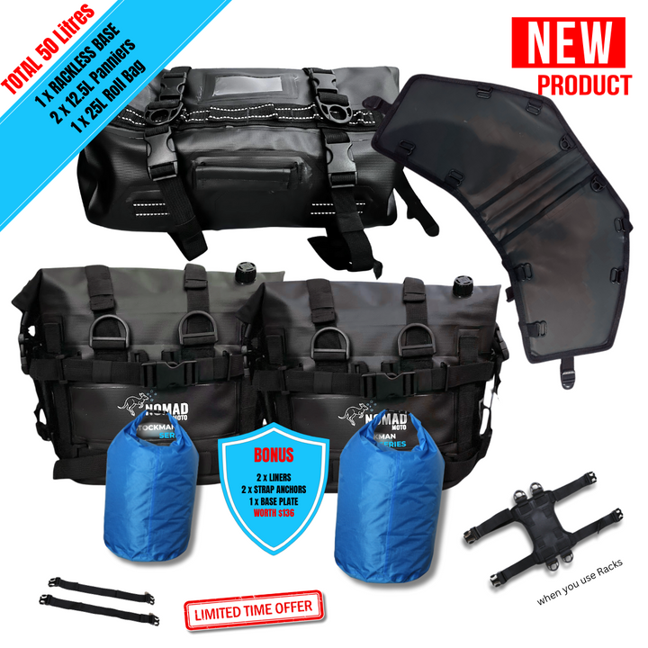 NOMAD MOTO Rackless 50L – Waterproof Soft Luggage
