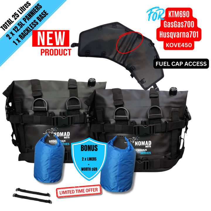NOMAD MOTO Rackless 25L – KTM690/Husky701/GasGas700/KOVE450