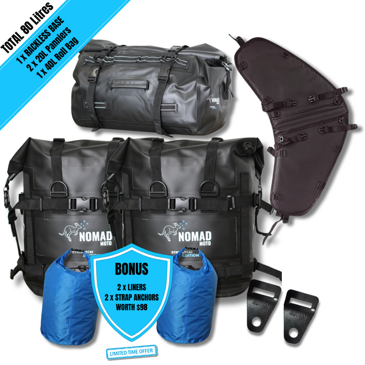 NOMAD MOTO Rackless 80L – Waterproof Soft Luggage