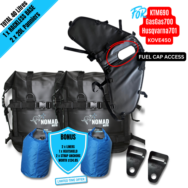 NOMAD MOTO Rackless 40L – KTM690/Husky701/GasGas700/KOVE450