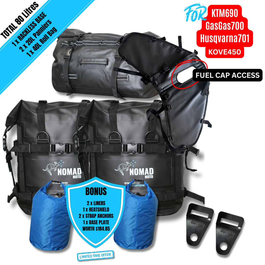 NOMAD MOTO Rackless 80L – KTM690/Husky701/GasGas700/KOVE450
