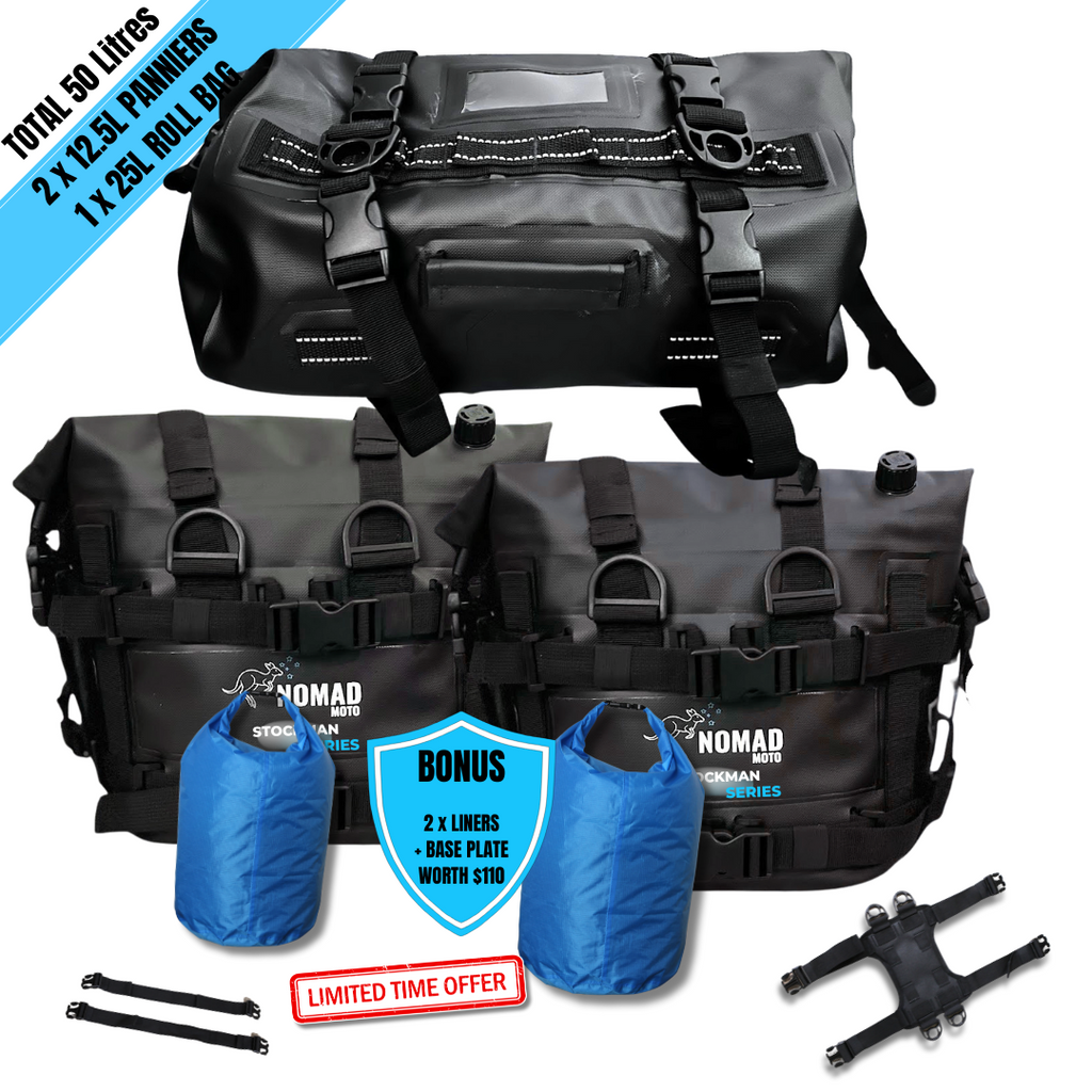 NOMAD MOTO Soft Panniers Waterproof 50L System
