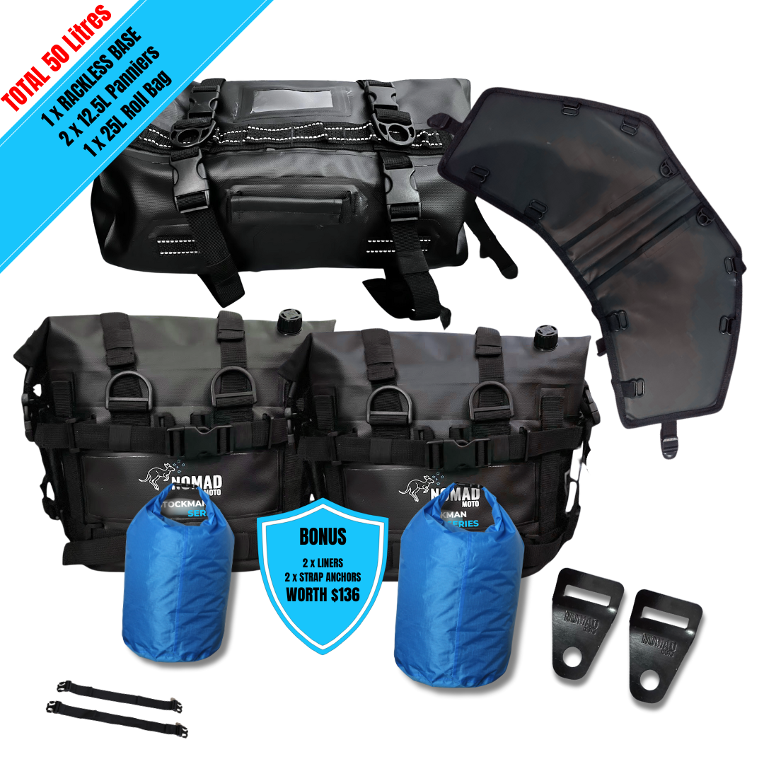 NOMAD MOTO Rackless 50L – Waterproof Soft Luggage