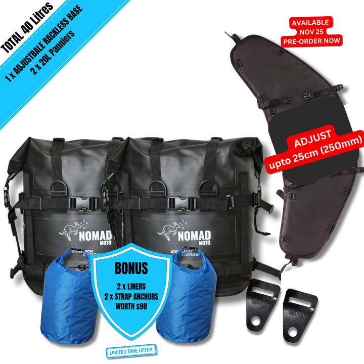 NOMAD MOTO Rackless 40L - Adjustable Base