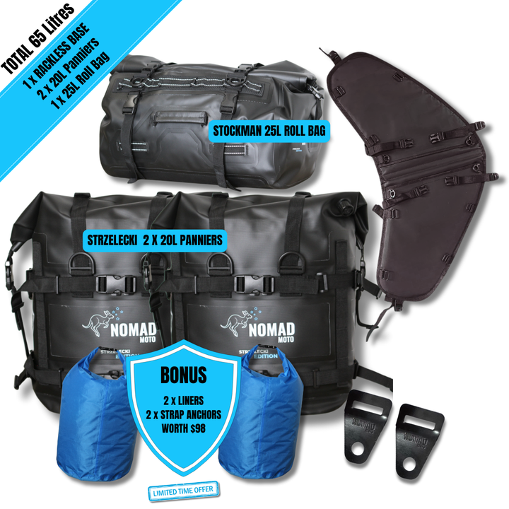 NOMAD MOTO Rackless 65L – Waterproof Soft Luggage